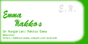 emma makkos business card